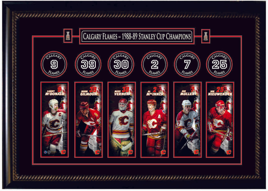 Calgary Flames - custom framed banner collage