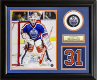 Grant Fuhr - custom framed autographed plus numbers