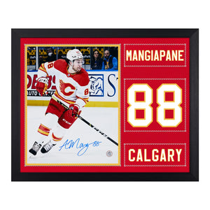 Andrew Mangiapane Signed Calgary Flames Uniform Graphic
