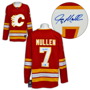 Joe Mullen - Autographed Flames retro fanatics jersey