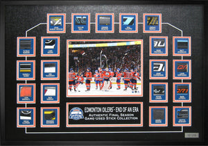 Edmonton Oilers Framed Final Game Stick Piece Collection