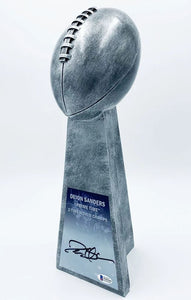 Deion Sanders Autographed 15" Football Trophy