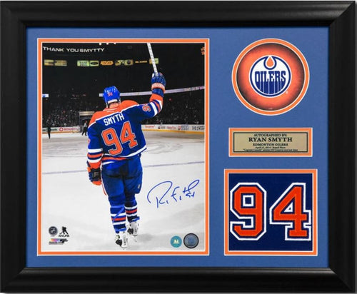Ryan Smyth - custom framed autographed photo jersey numbers