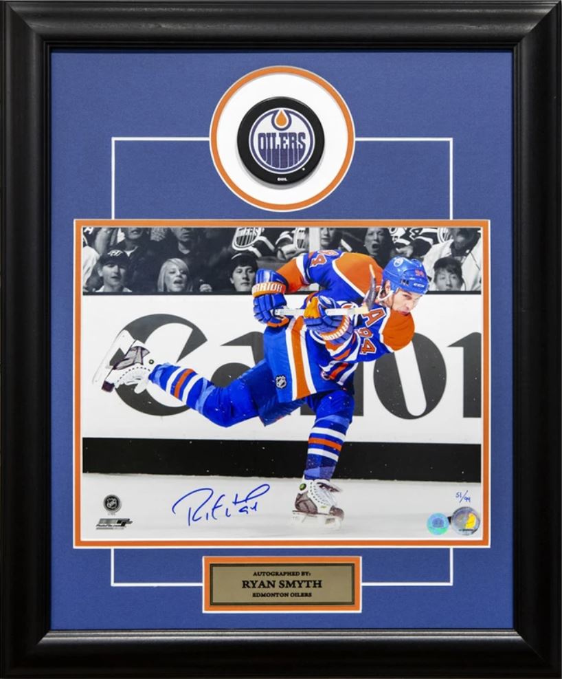 Ryan Smyth - Edmonton Oilers Autographed Slapshot limited to 94.