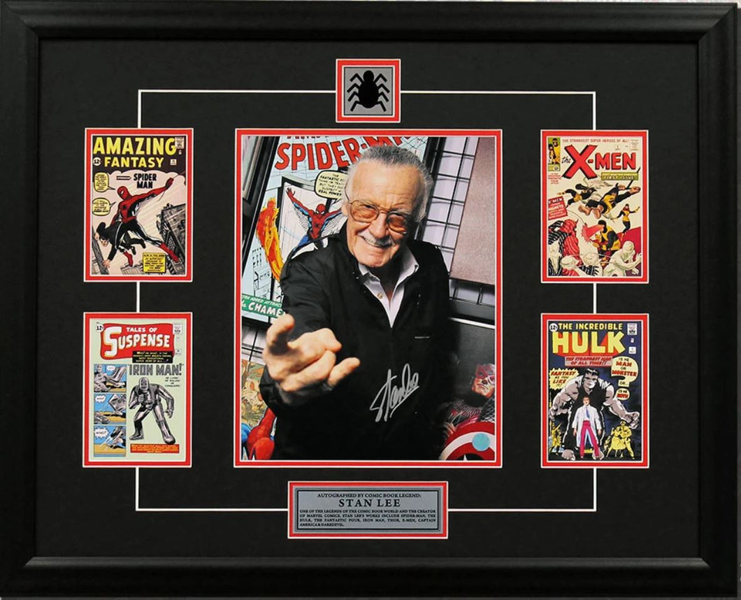 Stan Lee Autographed Web Slinger Comic Book Covers Collage