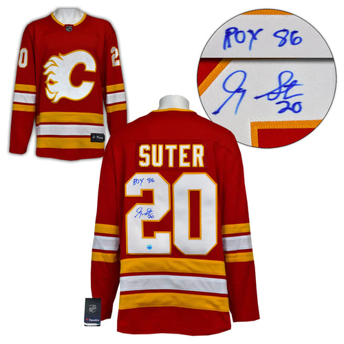 Gary Suter - Autographed Flames retro fanatics jersey