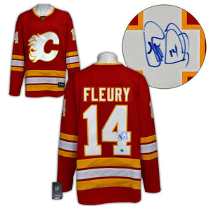 Theoren Fleury - Autographed Flames retro fanatics jersey
