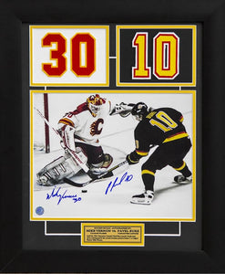 Pavel Bure & Mike Vernon Dual Signed Playoff OT Goal